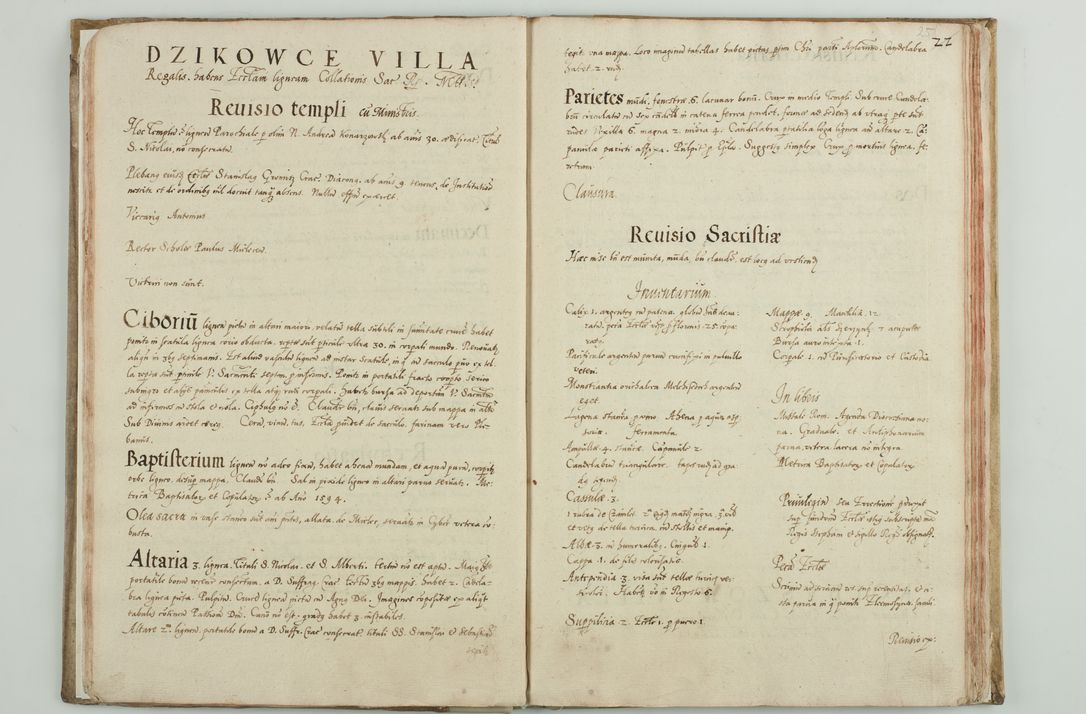 Zdjęcie nr 28 dla obiektu archiwalnego: Acta visitationis ecclesiarum archidiaconatus Sandomiriensis sub R. D. Bernardo Maciejowski, epsicopo Cracoviensi, duce Severiensi. Exequutio visitationis pergebatur Sendomiriae die 16 Martii ad 3 Aprilis a. D. 1604