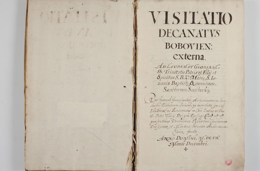 Zdjęcie nr 4 dla obiektu archiwalnego: Visitatio decanatus Boboviensis externa per Joannem Januszowski, archidiaconum Sandecensem, plebanum Solecensem ex mandato speciali R. D. Petri Tylicki, episcopi Cracoviensis, praesentibus Venerabilibus Martino Chochorovio, persbytero et Martino Servatio, Andreiobiensi clerico, facta a. D. 1607 mense Decembri
