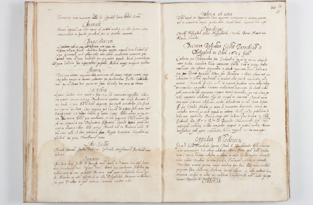 Zdjęcie nr 17 dla obiektu archiwalnego: Visitatio ecclesiarum parochialium in decanatibus Leloviensi, Kijensi, Łukoviensi, Proszoviensi, Parczoviensi et Wrocimoviensi in annis 1609 - 1614 peracta, nec non visitatio ecclesiae parochialis s. Jacobi in Casimiria per R. D. Hieronymum Reczajski, archidiaconum cathedralem Cracoviensem vigore specianuarii facta. Visitatio ecclesie parochialis in oppido Mussinensi per R. D. Andream Łukomski, Wladislaviensem et Sandomieriensem canonicum ex dommissione R. D. Petri Tylicki, episcopi Cracoviensi die 1 Julii peracta.