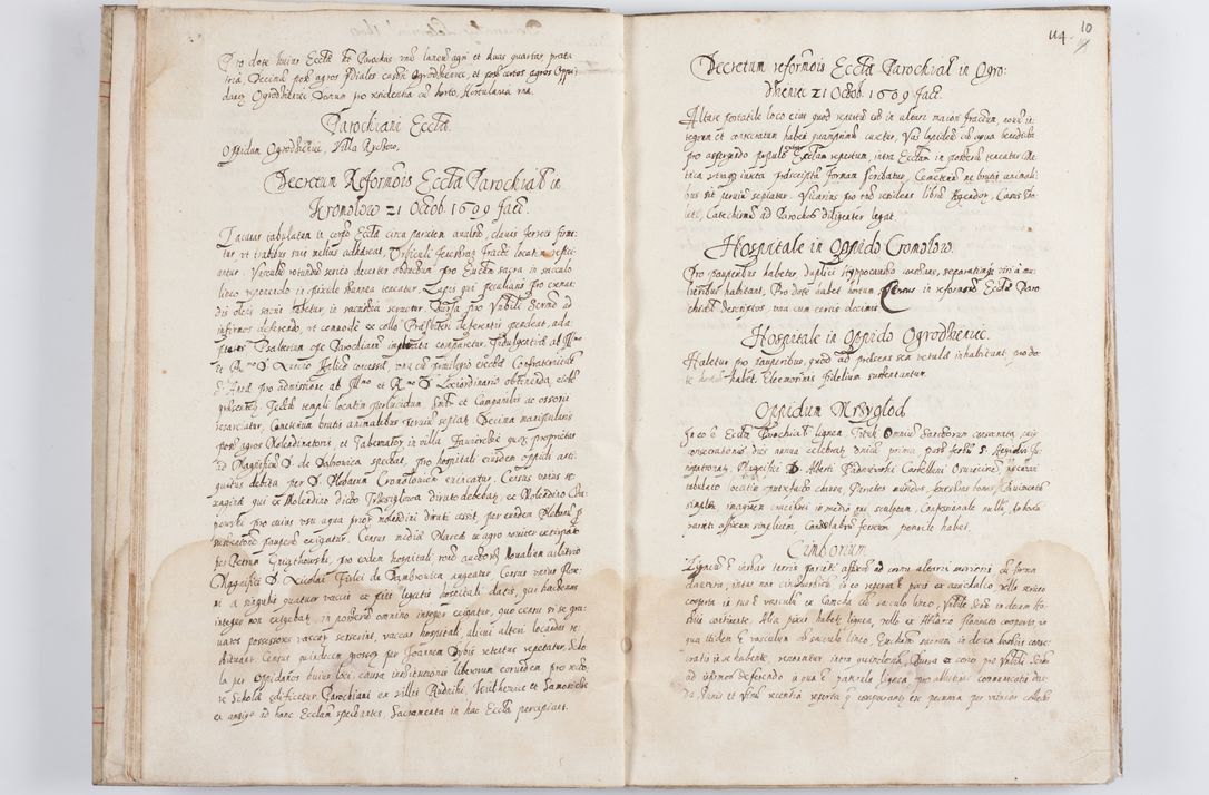 Zdjęcie nr 16 dla obiektu archiwalnego: Visitatio ecclesiarum parochialium in decanatibus Leloviensi, Kijensi, Łukoviensi, Proszoviensi, Parczoviensi et Wrocimoviensi in annis 1609 - 1614 peracta, nec non visitatio ecclesiae parochialis s. Jacobi in Casimiria per R. D. Hieronymum Reczajski, archidiaconum cathedralem Cracoviensem vigore specianuarii facta. Visitatio ecclesie parochialis in oppido Mussinensi per R. D. Andream Łukomski, Wladislaviensem et Sandomieriensem canonicum ex dommissione R. D. Petri Tylicki, episcopi Cracoviensi die 1 Julii peracta.