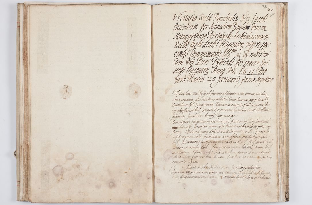 Zdjęcie nr 39 dla obiektu archiwalnego: Visitatio ecclesiarum parochialium in decanatibus Leloviensi, Kijensi, Łukoviensi, Proszoviensi, Parczoviensi et Wrocimoviensi in annis 1609 - 1614 peracta, nec non visitatio ecclesiae parochialis s. Jacobi in Casimiria per R. D. Hieronymum Reczajski, archidiaconum cathedralem Cracoviensem vigore specianuarii facta. Visitatio ecclesie parochialis in oppido Mussinensi per R. D. Andream Łukomski, Wladislaviensem et Sandomieriensem canonicum ex dommissione R. D. Petri Tylicki, episcopi Cracoviensi die 1 Julii peracta.
