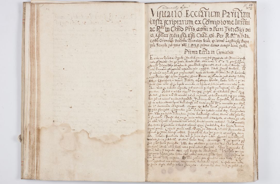 Zdjęcie nr 33 dla obiektu archiwalnego: Visitatio ecclesiarum parochialium in decanatibus Leloviensi, Kijensi, Łukoviensi, Proszoviensi, Parczoviensi et Wrocimoviensi in annis 1609 - 1614 peracta, nec non visitatio ecclesiae parochialis s. Jacobi in Casimiria per R. D. Hieronymum Reczajski, archidiaconum cathedralem Cracoviensem vigore specianuarii facta. Visitatio ecclesie parochialis in oppido Mussinensi per R. D. Andream Łukomski, Wladislaviensem et Sandomieriensem canonicum ex dommissione R. D. Petri Tylicki, episcopi Cracoviensi die 1 Julii peracta.