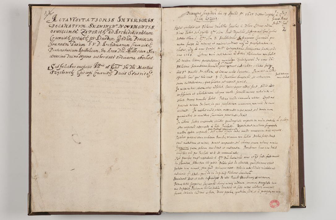 Zdjęcie nr 8 dla obiektu archiwalnego: Acta visitationis interioris decanatuum Skawininensis, Novum Montis, Oswiecimensis, Zatorienisis ad Archidiaconatum Cracoviensis per Admodum Reverendisismum Dominum Joanneum Foxium I.V.D. Archidiaconum Cracoviensis Protonotarium Apostolicum in Anno Domini Millesimo Sexcentesimo Decimo Septimo authoritate ordinaria absoluta
