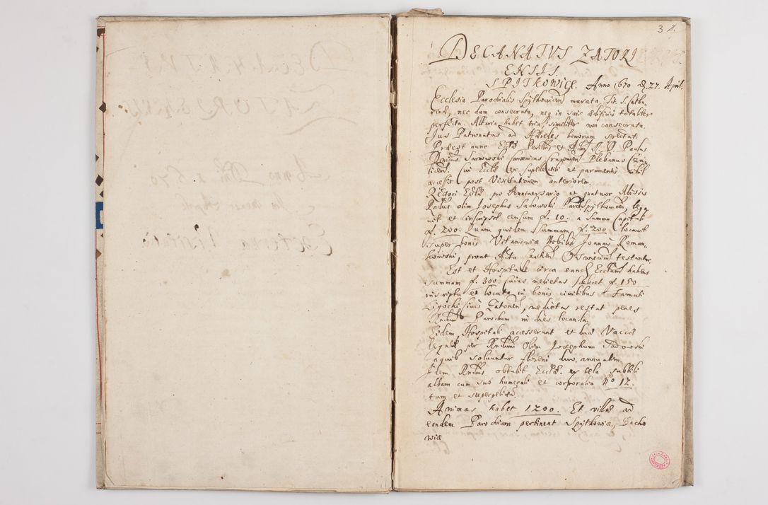 Zdjęcie nr 7 dla obiektu archiwalnego: Visitatio externa decanatus Zatoriensis a. D. 1670 in mense Aprili.