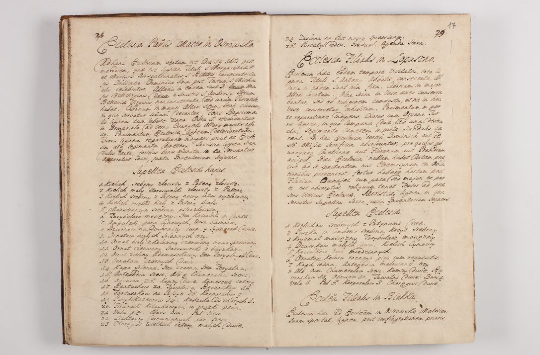 Zdjęcie nr 21 dla obiektu archiwalnego: Visitatio interna et externa officialatus Sandecensis per me Josephum de Zakliczyn Jordan, canonicum cathedralem Cracoviensem, archidiaconum Sandecensem anno 1723 die 12 mensis Decembris incepta, ac tandem anno 1728 die vero 12 mensis Aprilis terminata. Continet decanatus Neoforiensem, Sandecensem, Scepusiensem, Sandecensem (continuatio) Boboviensem. Per Nicolaum Gawrański, notarium apostolicum connotata.