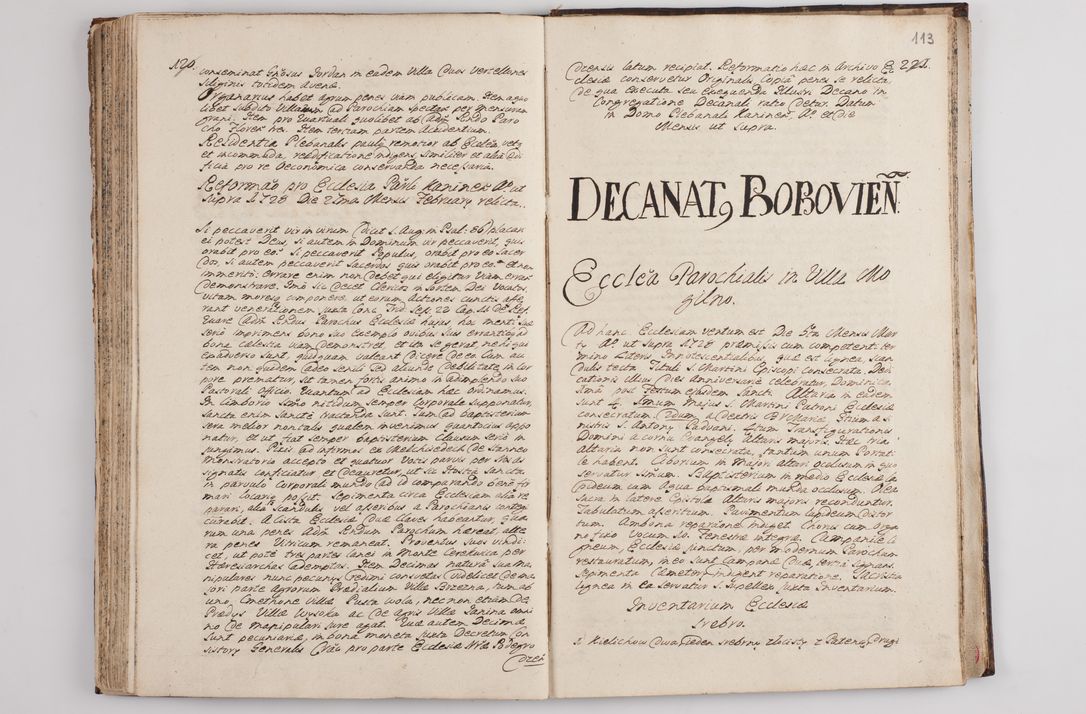 Zdjęcie nr 118 dla obiektu archiwalnego: Visitatio interna et externa officialatus Sandecensis per me Josephum de Zakliczyn Jordan, canonicum cathedralem Cracoviensem, archidiaconum Sandecensem anno 1723 die 12 mensis Decembris incepta, ac tandem anno 1728 die vero 12 mensis Aprilis terminata. Continet decanatus Neoforiensem, Sandecensem, Scepusiensem, Sandecensem (continuatio) Boboviensem. Per Nicolaum Gawrański, notarium apostolicum connotata.