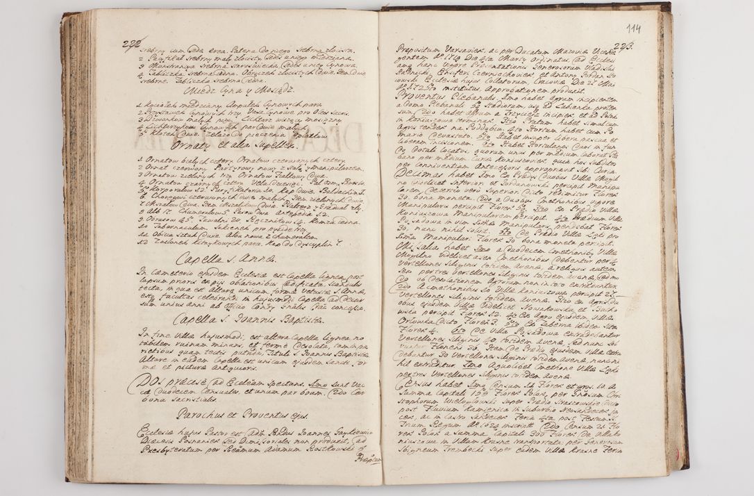 Zdjęcie nr 119 dla obiektu archiwalnego: Visitatio interna et externa officialatus Sandecensis per me Josephum de Zakliczyn Jordan, canonicum cathedralem Cracoviensem, archidiaconum Sandecensem anno 1723 die 12 mensis Decembris incepta, ac tandem anno 1728 die vero 12 mensis Aprilis terminata. Continet decanatus Neoforiensem, Sandecensem, Scepusiensem, Sandecensem (continuatio) Boboviensem. Per Nicolaum Gawrański, notarium apostolicum connotata.