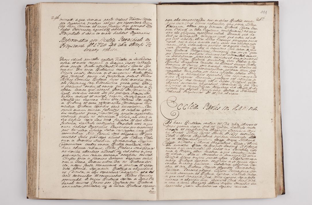 Zdjęcie nr 116 dla obiektu archiwalnego: Visitatio interna et externa officialatus Sandecensis per me Josephum de Zakliczyn Jordan, canonicum cathedralem Cracoviensem, archidiaconum Sandecensem anno 1723 die 12 mensis Decembris incepta, ac tandem anno 1728 die vero 12 mensis Aprilis terminata. Continet decanatus Neoforiensem, Sandecensem, Scepusiensem, Sandecensem (continuatio) Boboviensem. Per Nicolaum Gawrański, notarium apostolicum connotata.
