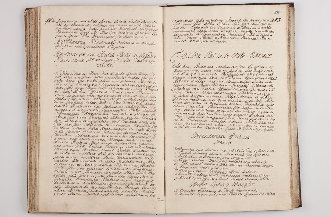 Zdjęcie nr 94 dla obiektu archiwalnego: Visitatio interna et externa officialatus Sandecensis per me Josephum de Zakliczyn Jordan, canonicum cathedralem Cracoviensem, archidiaconum Sandecensem anno 1723 die 12 mensis Decembris incepta, ac tandem anno 1728 die vero 12 mensis Aprilis terminata. Continet decanatus Neoforiensem, Sandecensem, Scepusiensem, Sandecensem (continuatio) Boboviensem. Per Nicolaum Gawrański, notarium apostolicum connotata.