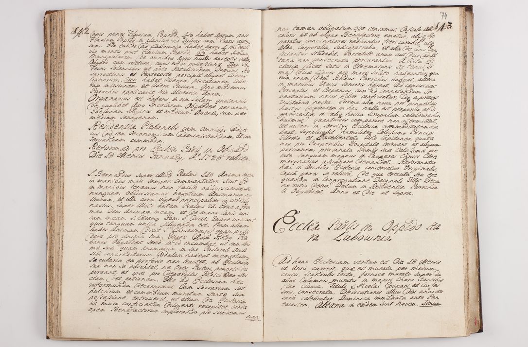 Zdjęcie nr 79 dla obiektu archiwalnego: Visitatio interna et externa officialatus Sandecensis per me Josephum de Zakliczyn Jordan, canonicum cathedralem Cracoviensem, archidiaconum Sandecensem anno 1723 die 12 mensis Decembris incepta, ac tandem anno 1728 die vero 12 mensis Aprilis terminata. Continet decanatus Neoforiensem, Sandecensem, Scepusiensem, Sandecensem (continuatio) Boboviensem. Per Nicolaum Gawrański, notarium apostolicum connotata.