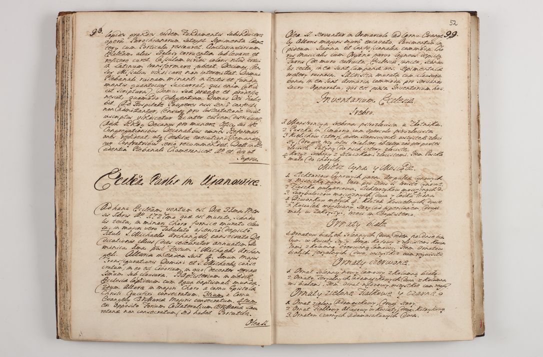 Zdjęcie nr 57 dla obiektu archiwalnego: Visitatio interna et externa officialatus Sandecensis per me Josephum de Zakliczyn Jordan, canonicum cathedralem Cracoviensem, archidiaconum Sandecensem anno 1723 die 12 mensis Decembris incepta, ac tandem anno 1728 die vero 12 mensis Aprilis terminata. Continet decanatus Neoforiensem, Sandecensem, Scepusiensem, Sandecensem (continuatio) Boboviensem. Per Nicolaum Gawrański, notarium apostolicum connotata.