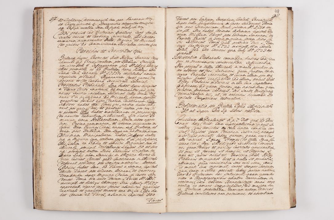 Zdjęcie nr 54 dla obiektu archiwalnego: Visitatio interna et externa officialatus Sandecensis per me Josephum de Zakliczyn Jordan, canonicum cathedralem Cracoviensem, archidiaconum Sandecensem anno 1723 die 12 mensis Decembris incepta, ac tandem anno 1728 die vero 12 mensis Aprilis terminata. Continet decanatus Neoforiensem, Sandecensem, Scepusiensem, Sandecensem (continuatio) Boboviensem. Per Nicolaum Gawrański, notarium apostolicum connotata.