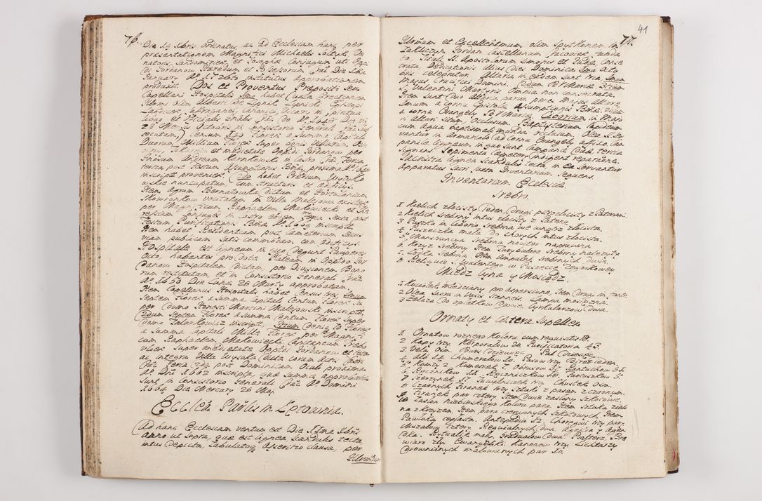 Zdjęcie nr 45 dla obiektu archiwalnego: Visitatio interna et externa officialatus Sandecensis per me Josephum de Zakliczyn Jordan, canonicum cathedralem Cracoviensem, archidiaconum Sandecensem anno 1723 die 12 mensis Decembris incepta, ac tandem anno 1728 die vero 12 mensis Aprilis terminata. Continet decanatus Neoforiensem, Sandecensem, Scepusiensem, Sandecensem (continuatio) Boboviensem. Per Nicolaum Gawrański, notarium apostolicum connotata.