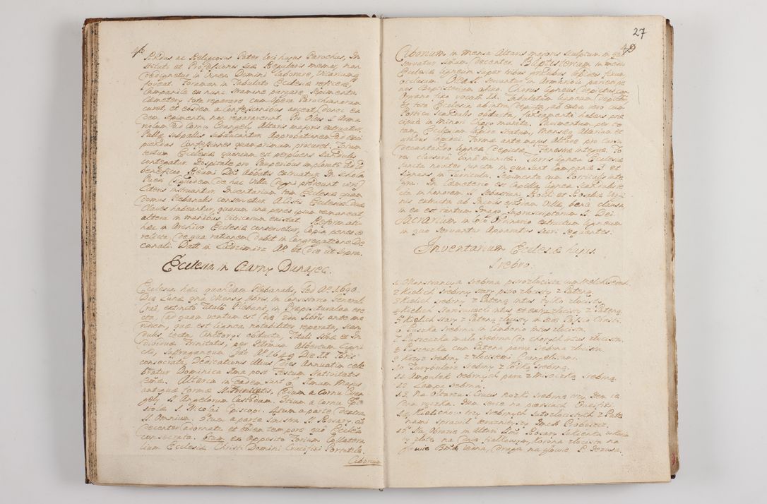 Zdjęcie nr 31 dla obiektu archiwalnego: Visitatio interna et externa officialatus Sandecensis per me Josephum de Zakliczyn Jordan, canonicum cathedralem Cracoviensem, archidiaconum Sandecensem anno 1723 die 12 mensis Decembris incepta, ac tandem anno 1728 die vero 12 mensis Aprilis terminata. Continet decanatus Neoforiensem, Sandecensem, Scepusiensem, Sandecensem (continuatio) Boboviensem. Per Nicolaum Gawrański, notarium apostolicum connotata.