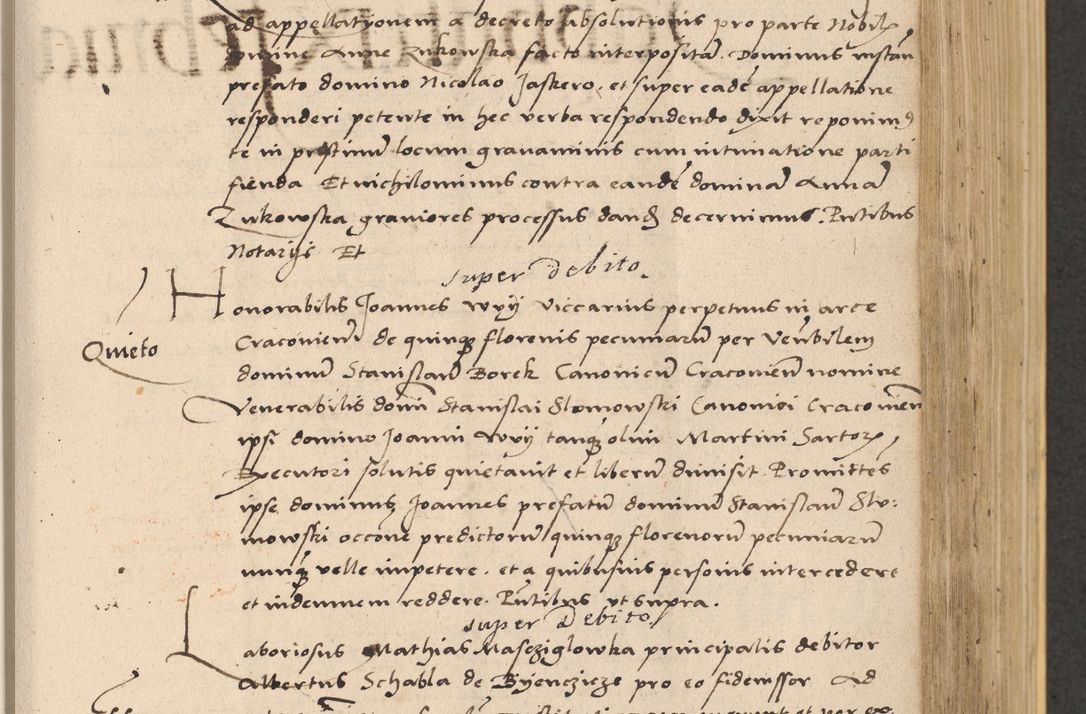 Zdjęcie nr 421 dla obiektu archiwalnego: Acta actorum coram reverendo patre domino Nicolao Bedlenski scholastico vicarioque in spiritualibus gernerali Cracoviensi ad annum Domini millesimum quingentesimum tricesimum septimum, cuius indicio est decima, pontificatus sanctissimi in Christo patris et domini nostri domini Pauli divina providencia papr tercii, anno tercio, feliciter continuantur