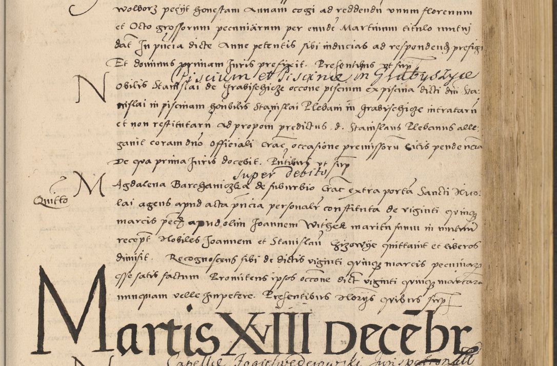 Zdjęcie nr 347 dla obiektu archiwalnego: Acta actorum coram reverendo patre domino Nicolao Bedlenski scholastico vicarioque in spiritualibus gernerali Cracoviensi ad annum Domini millesimum quingentesimum tricesimum septimum, cuius indicio est decima, pontificatus sanctissimi in Christo patris et domini nostri domini Pauli divina providencia papr tercii, anno tercio, feliciter continuantur