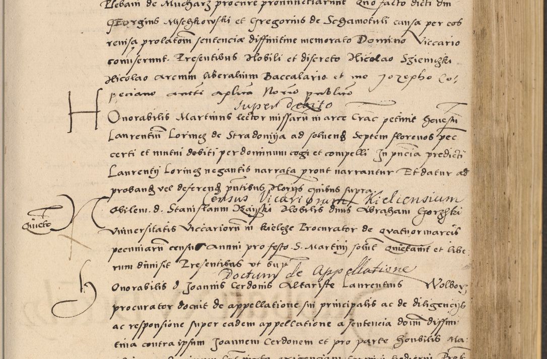Zdjęcie nr 343 dla obiektu archiwalnego: Acta actorum coram reverendo patre domino Nicolao Bedlenski scholastico vicarioque in spiritualibus gernerali Cracoviensi ad annum Domini millesimum quingentesimum tricesimum septimum, cuius indicio est decima, pontificatus sanctissimi in Christo patris et domini nostri domini Pauli divina providencia papr tercii, anno tercio, feliciter continuantur