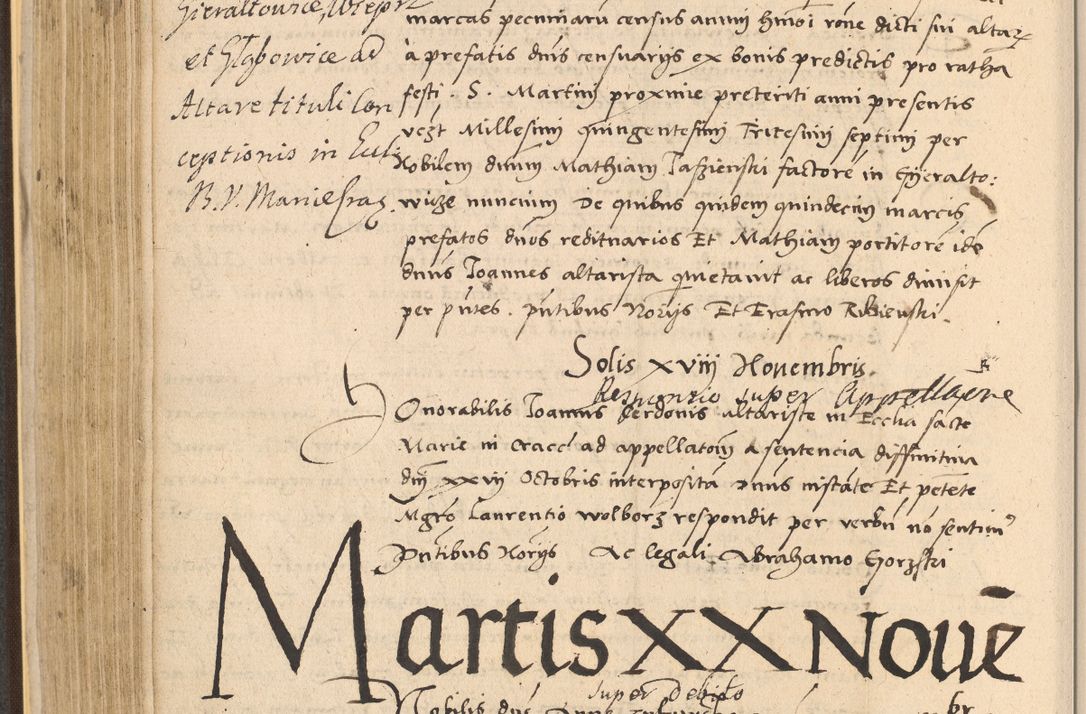 Zdjęcie nr 318 dla obiektu archiwalnego: Acta actorum coram reverendo patre domino Nicolao Bedlenski scholastico vicarioque in spiritualibus gernerali Cracoviensi ad annum Domini millesimum quingentesimum tricesimum septimum, cuius indicio est decima, pontificatus sanctissimi in Christo patris et domini nostri domini Pauli divina providencia papr tercii, anno tercio, feliciter continuantur