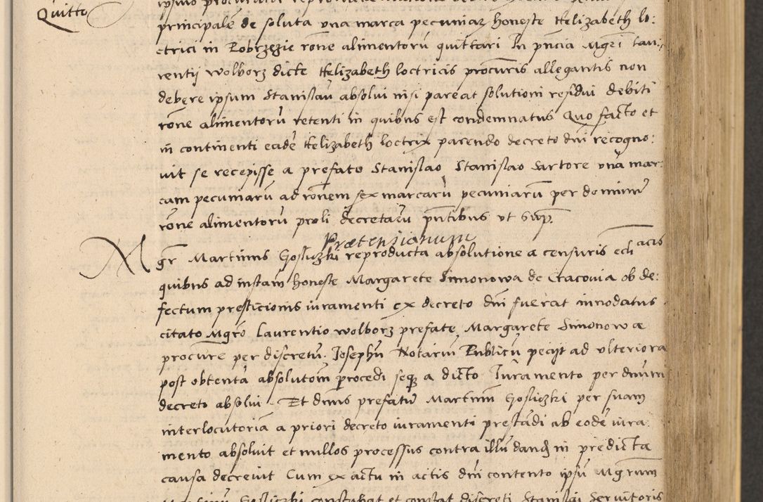 Zdjęcie nr 307 dla obiektu archiwalnego: Acta actorum coram reverendo patre domino Nicolao Bedlenski scholastico vicarioque in spiritualibus gernerali Cracoviensi ad annum Domini millesimum quingentesimum tricesimum septimum, cuius indicio est decima, pontificatus sanctissimi in Christo patris et domini nostri domini Pauli divina providencia papr tercii, anno tercio, feliciter continuantur