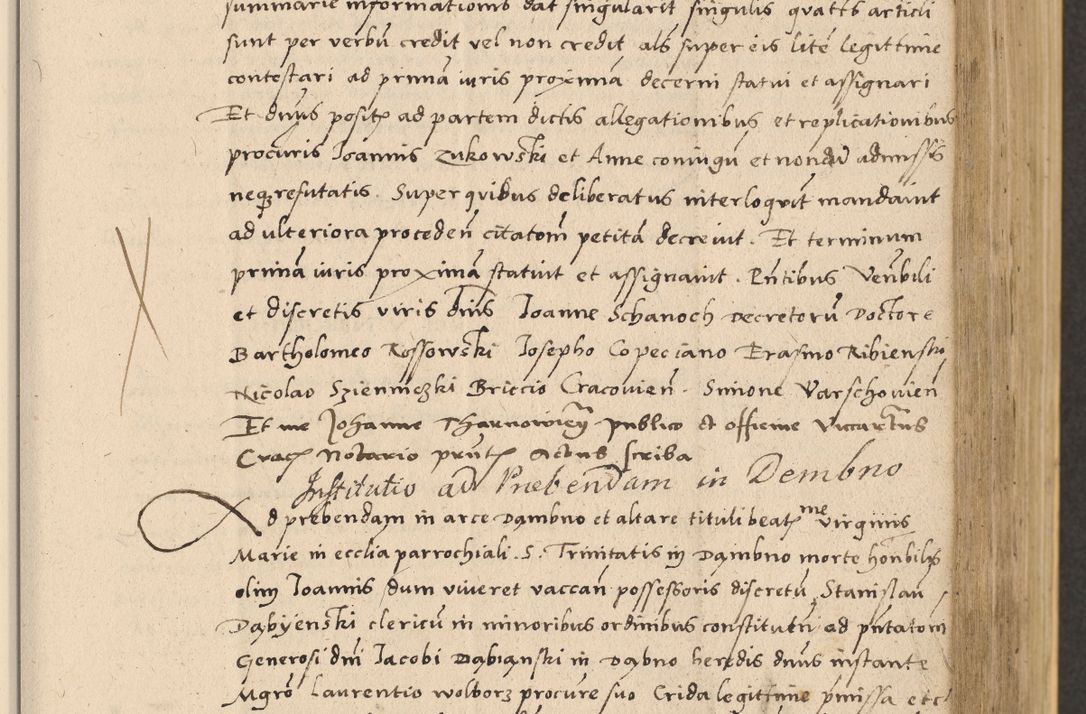 Zdjęcie nr 297 dla obiektu archiwalnego: Acta actorum coram reverendo patre domino Nicolao Bedlenski scholastico vicarioque in spiritualibus gernerali Cracoviensi ad annum Domini millesimum quingentesimum tricesimum septimum, cuius indicio est decima, pontificatus sanctissimi in Christo patris et domini nostri domini Pauli divina providencia papr tercii, anno tercio, feliciter continuantur