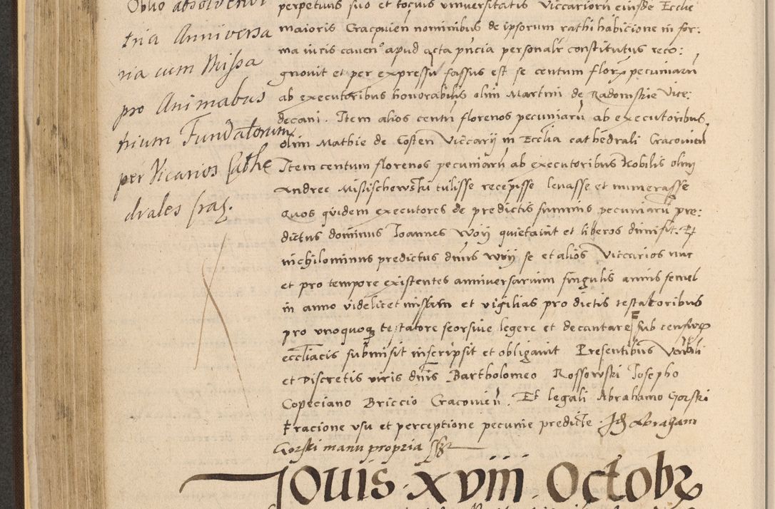 Zdjęcie nr 278 dla obiektu archiwalnego: Acta actorum coram reverendo patre domino Nicolao Bedlenski scholastico vicarioque in spiritualibus gernerali Cracoviensi ad annum Domini millesimum quingentesimum tricesimum septimum, cuius indicio est decima, pontificatus sanctissimi in Christo patris et domini nostri domini Pauli divina providencia papr tercii, anno tercio, feliciter continuantur