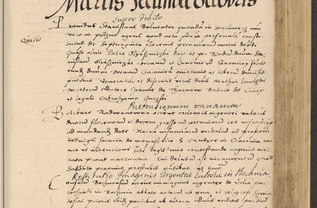Zdjęcie nr 259 dla obiektu archiwalnego: Acta actorum coram reverendo patre domino Nicolao Bedlenski scholastico vicarioque in spiritualibus gernerali Cracoviensi ad annum Domini millesimum quingentesimum tricesimum septimum, cuius indicio est decima, pontificatus sanctissimi in Christo patris et domini nostri domini Pauli divina providencia papr tercii, anno tercio, feliciter continuantur