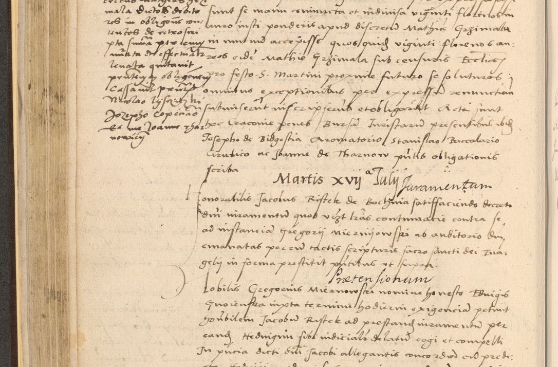 Zdjęcie nr 202 dla obiektu archiwalnego: Acta actorum coram reverendo patre domino Nicolao Bedlenski scholastico vicarioque in spiritualibus gernerali Cracoviensi ad annum Domini millesimum quingentesimum tricesimum septimum, cuius indicio est decima, pontificatus sanctissimi in Christo patris et domini nostri domini Pauli divina providencia papr tercii, anno tercio, feliciter continuantur