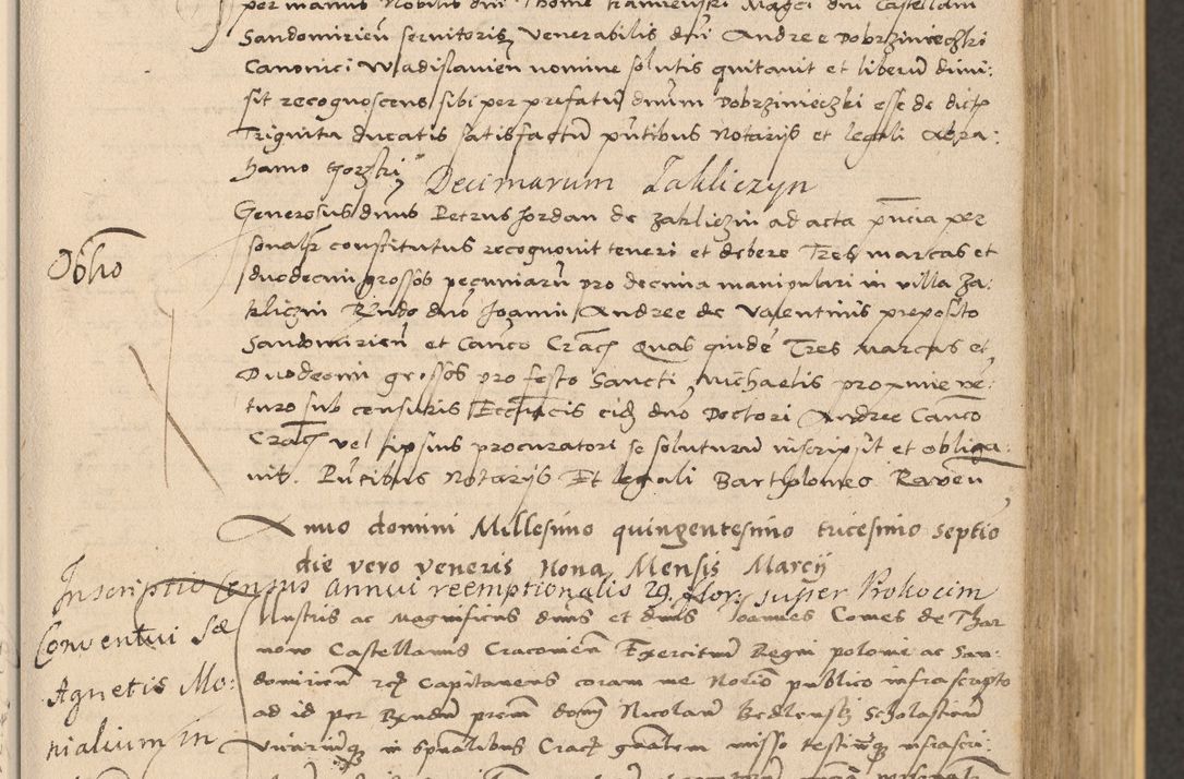 Zdjęcie nr 193 dla obiektu archiwalnego: Acta actorum coram reverendo patre domino Nicolao Bedlenski scholastico vicarioque in spiritualibus gernerali Cracoviensi ad annum Domini millesimum quingentesimum tricesimum septimum, cuius indicio est decima, pontificatus sanctissimi in Christo patris et domini nostri domini Pauli divina providencia papr tercii, anno tercio, feliciter continuantur