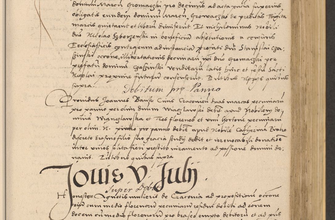 Zdjęcie nr 185 dla obiektu archiwalnego: Acta actorum coram reverendo patre domino Nicolao Bedlenski scholastico vicarioque in spiritualibus gernerali Cracoviensi ad annum Domini millesimum quingentesimum tricesimum septimum, cuius indicio est decima, pontificatus sanctissimi in Christo patris et domini nostri domini Pauli divina providencia papr tercii, anno tercio, feliciter continuantur