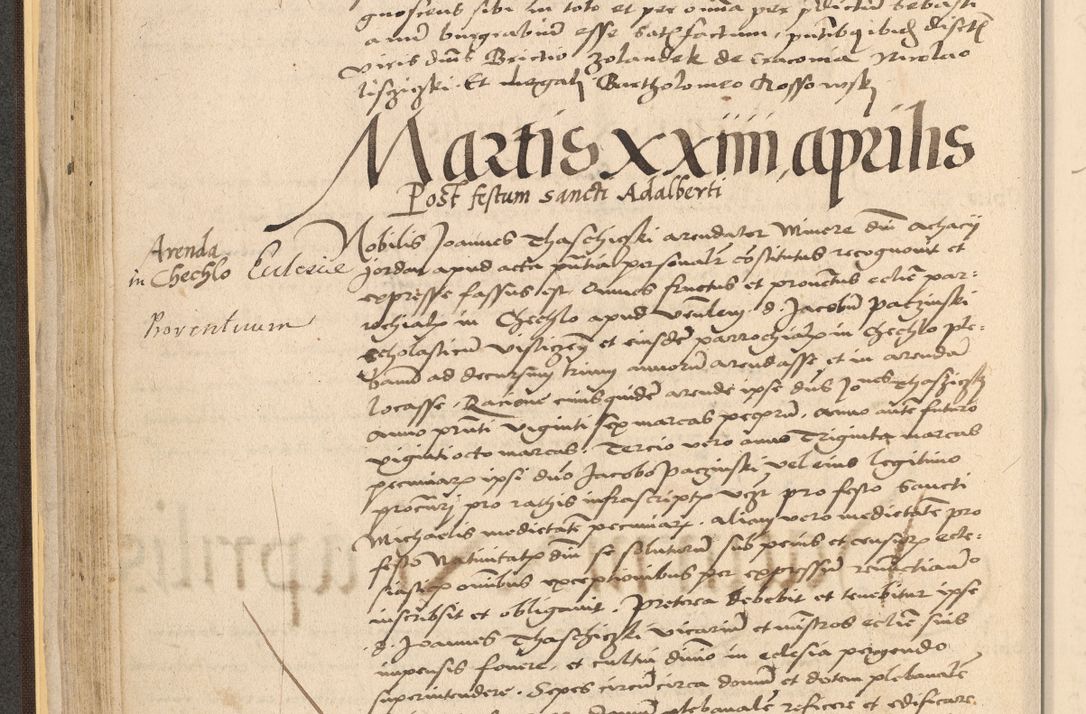 Zdjęcie nr 104 dla obiektu archiwalnego: Acta actorum coram reverendo patre domino Nicolao Bedlenski scholastico vicarioque in spiritualibus gernerali Cracoviensi ad annum Domini millesimum quingentesimum tricesimum septimum, cuius indicio est decima, pontificatus sanctissimi in Christo patris et domini nostri domini Pauli divina providencia papr tercii, anno tercio, feliciter continuantur