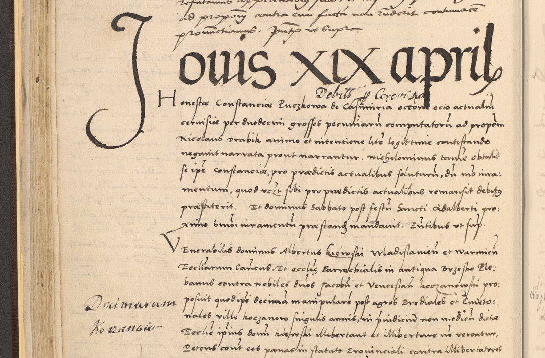 Zdjęcie nr 100 dla obiektu archiwalnego: Acta actorum coram reverendo patre domino Nicolao Bedlenski scholastico vicarioque in spiritualibus gernerali Cracoviensi ad annum Domini millesimum quingentesimum tricesimum septimum, cuius indicio est decima, pontificatus sanctissimi in Christo patris et domini nostri domini Pauli divina providencia papr tercii, anno tercio, feliciter continuantur