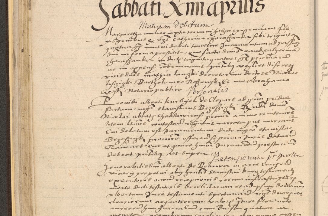 Zdjęcie nr 96 dla obiektu archiwalnego: Acta actorum coram reverendo patre domino Nicolao Bedlenski scholastico vicarioque in spiritualibus gernerali Cracoviensi ad annum Domini millesimum quingentesimum tricesimum septimum, cuius indicio est decima, pontificatus sanctissimi in Christo patris et domini nostri domini Pauli divina providencia papr tercii, anno tercio, feliciter continuantur