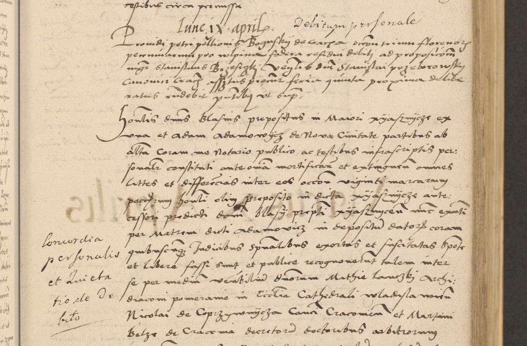 Zdjęcie nr 83 dla obiektu archiwalnego: Acta actorum coram reverendo patre domino Nicolao Bedlenski scholastico vicarioque in spiritualibus gernerali Cracoviensi ad annum Domini millesimum quingentesimum tricesimum septimum, cuius indicio est decima, pontificatus sanctissimi in Christo patris et domini nostri domini Pauli divina providencia papr tercii, anno tercio, feliciter continuantur