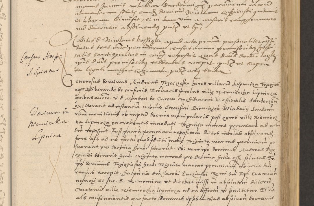 Zdjęcie nr 79 dla obiektu archiwalnego: Acta actorum coram reverendo patre domino Nicolao Bedlenski scholastico vicarioque in spiritualibus gernerali Cracoviensi ad annum Domini millesimum quingentesimum tricesimum septimum, cuius indicio est decima, pontificatus sanctissimi in Christo patris et domini nostri domini Pauli divina providencia papr tercii, anno tercio, feliciter continuantur