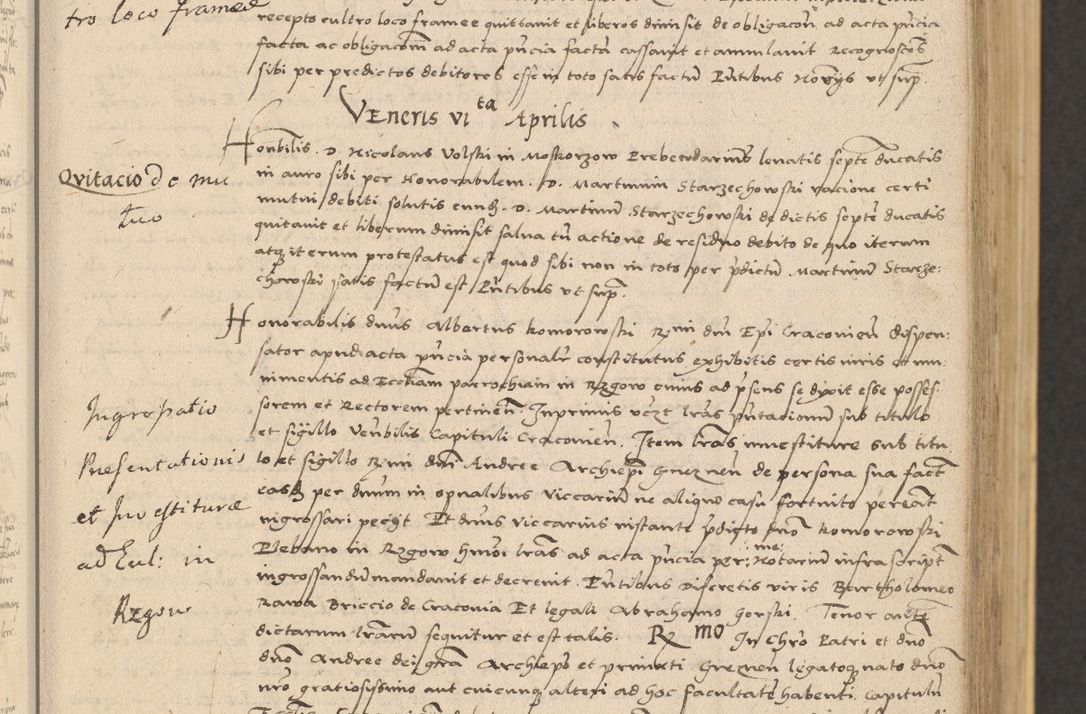 Zdjęcie nr 81 dla obiektu archiwalnego: Acta actorum coram reverendo patre domino Nicolao Bedlenski scholastico vicarioque in spiritualibus gernerali Cracoviensi ad annum Domini millesimum quingentesimum tricesimum septimum, cuius indicio est decima, pontificatus sanctissimi in Christo patris et domini nostri domini Pauli divina providencia papr tercii, anno tercio, feliciter continuantur