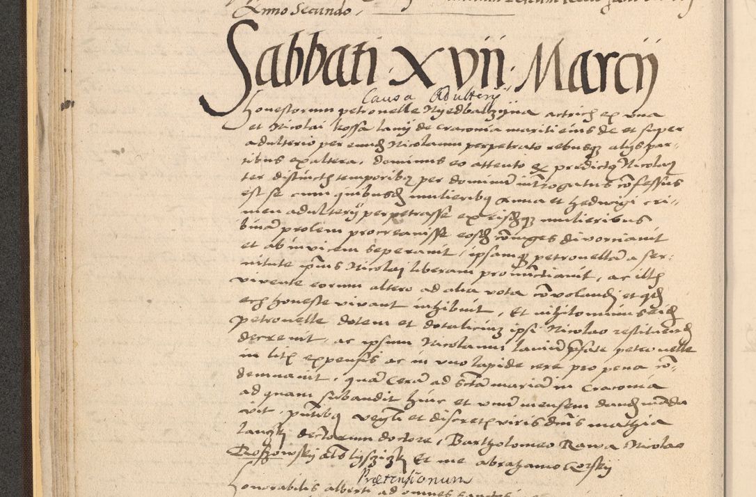 Zdjęcie nr 62 dla obiektu archiwalnego: Acta actorum coram reverendo patre domino Nicolao Bedlenski scholastico vicarioque in spiritualibus gernerali Cracoviensi ad annum Domini millesimum quingentesimum tricesimum septimum, cuius indicio est decima, pontificatus sanctissimi in Christo patris et domini nostri domini Pauli divina providencia papr tercii, anno tercio, feliciter continuantur