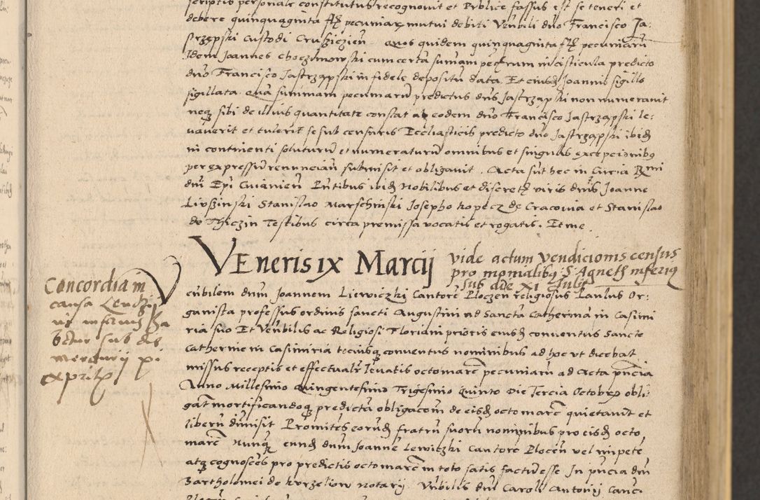 Zdjęcie nr 47 dla obiektu archiwalnego: Acta actorum coram reverendo patre domino Nicolao Bedlenski scholastico vicarioque in spiritualibus gernerali Cracoviensi ad annum Domini millesimum quingentesimum tricesimum septimum, cuius indicio est decima, pontificatus sanctissimi in Christo patris et domini nostri domini Pauli divina providencia papr tercii, anno tercio, feliciter continuantur