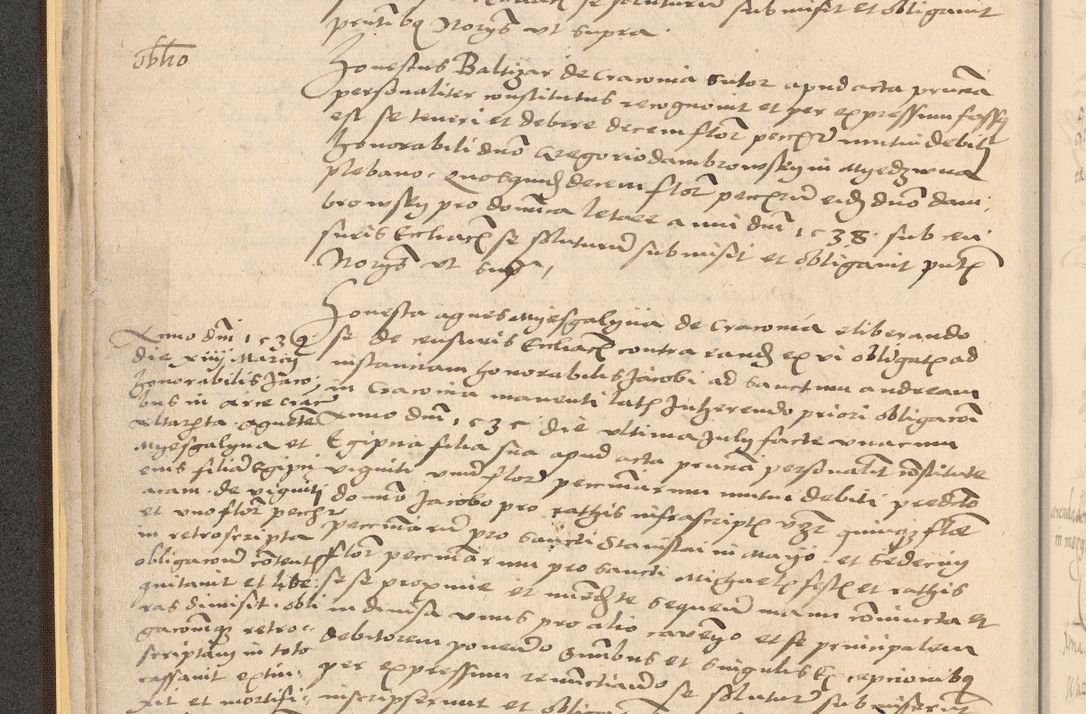 Zdjęcie nr 40 dla obiektu archiwalnego: Acta actorum coram reverendo patre domino Nicolao Bedlenski scholastico vicarioque in spiritualibus gernerali Cracoviensi ad annum Domini millesimum quingentesimum tricesimum septimum, cuius indicio est decima, pontificatus sanctissimi in Christo patris et domini nostri domini Pauli divina providencia papr tercii, anno tercio, feliciter continuantur