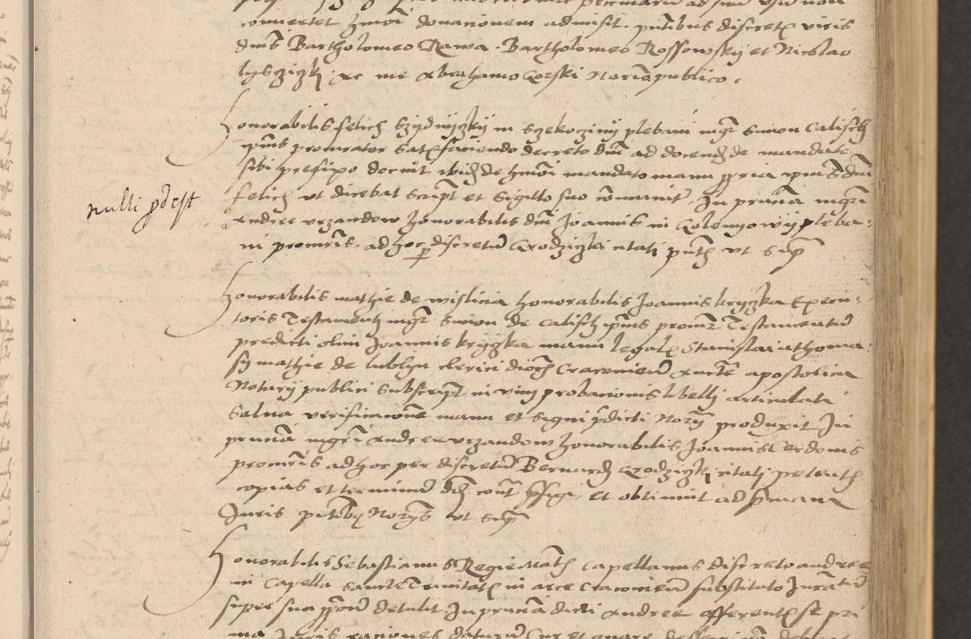 Zdjęcie nr 35 dla obiektu archiwalnego: Acta actorum coram reverendo patre domino Nicolao Bedlenski scholastico vicarioque in spiritualibus gernerali Cracoviensi ad annum Domini millesimum quingentesimum tricesimum septimum, cuius indicio est decima, pontificatus sanctissimi in Christo patris et domini nostri domini Pauli divina providencia papr tercii, anno tercio, feliciter continuantur