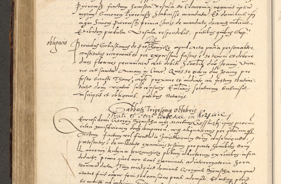 Zdjęcie nr 15 dla obiektu archiwalnego: Acta actorum causarum, sentenciarum et obligationum coram reverendo patre domino Paulo Crassowsky Varschoviensi et Omnium Sanctorum preposito, canonico vicarioque in spiritualibus ex commissione reverendissimi in Christo patris et domini domini Petri Dei gratia episcopi Cracoviensis ac officiali generali Cracoviensi ad annum Domini 1540, cuius indictio est 13, pontificatus sanctissimi in Christo patris et domini nostri domini Pauli divina providencia pape tercii anno sexto a die ac mense infrascriptis feliciter continuantur