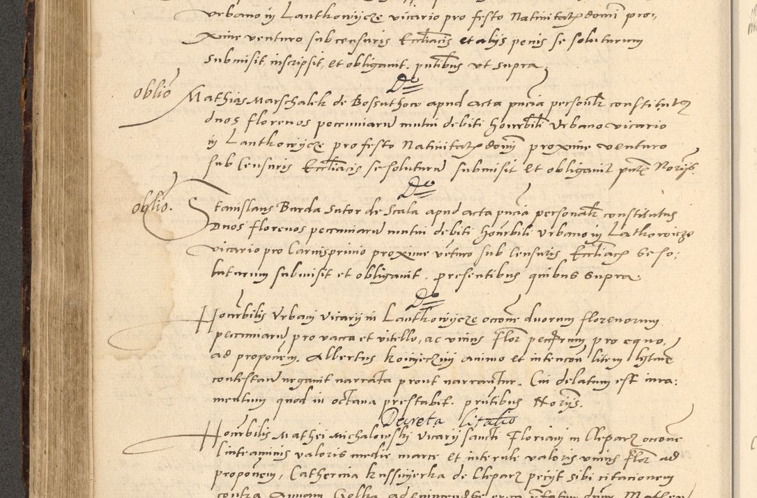 Zdjęcie nr 22 dla obiektu archiwalnego: Acta actorum causarum, sentenciarum et obligationum coram reverendo patre domino Paulo Crassowsky Varschoviensi et Omnium Sanctorum preposito, canonico vicarioque in spiritualibus ex commissione reverendissimi in Christo patris et domini domini Petri Dei gratia episcopi Cracoviensis ac officiali generali Cracoviensi ad annum Domini 1540, cuius indictio est 13, pontificatus sanctissimi in Christo patris et domini nostri domini Pauli divina providencia pape tercii anno sexto a die ac mense infrascriptis feliciter continuantur