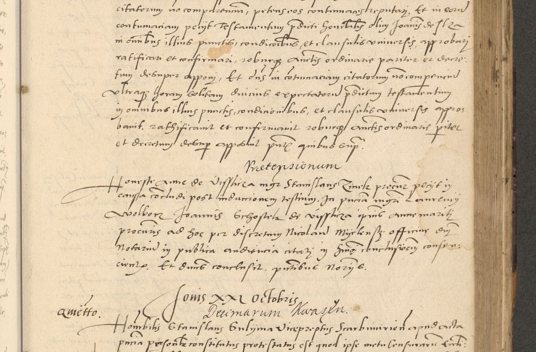 Zdjęcie nr 28 dla obiektu archiwalnego: Acta actorum causarum, sentenciarum et obligationum coram reverendo patre domino Paulo Crassowsky Varschoviensi et Omnium Sanctorum preposito, canonico vicarioque in spiritualibus ex commissione reverendissimi in Christo patris et domini domini Petri Dei gratia episcopi Cracoviensis ac officiali generali Cracoviensi ad annum Domini 1540, cuius indictio est 13, pontificatus sanctissimi in Christo patris et domini nostri domini Pauli divina providencia pape tercii anno sexto a die ac mense infrascriptis feliciter continuantur