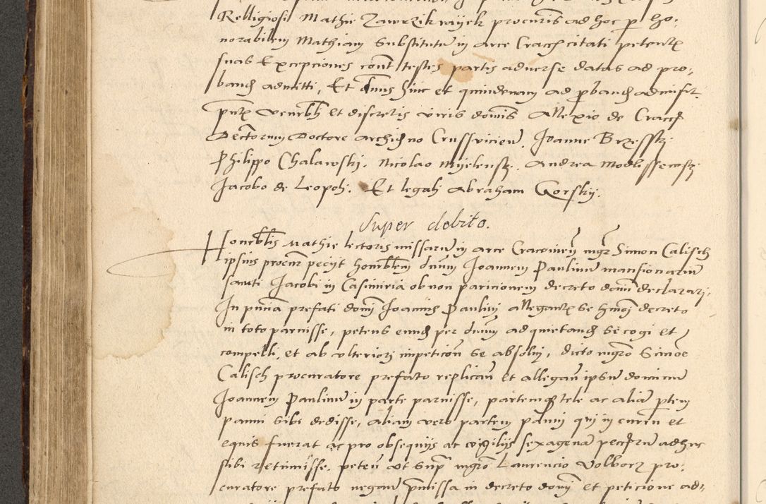 Zdjęcie nr 27 dla obiektu archiwalnego: Acta actorum causarum, sentenciarum et obligationum coram reverendo patre domino Paulo Crassowsky Varschoviensi et Omnium Sanctorum preposito, canonico vicarioque in spiritualibus ex commissione reverendissimi in Christo patris et domini domini Petri Dei gratia episcopi Cracoviensis ac officiali generali Cracoviensi ad annum Domini 1540, cuius indictio est 13, pontificatus sanctissimi in Christo patris et domini nostri domini Pauli divina providencia pape tercii anno sexto a die ac mense infrascriptis feliciter continuantur