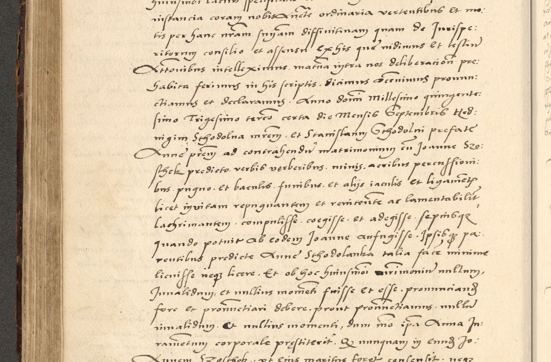 Zdjęcie nr 36 dla obiektu archiwalnego: Acta actorum causarum, sentenciarum et obligationum coram reverendo patre domino Paulo Crassowsky Varschoviensi et Omnium Sanctorum preposito, canonico vicarioque in spiritualibus ex commissione reverendissimi in Christo patris et domini domini Petri Dei gratia episcopi Cracoviensis ac officiali generali Cracoviensi ad annum Domini 1540, cuius indictio est 13, pontificatus sanctissimi in Christo patris et domini nostri domini Pauli divina providencia pape tercii anno sexto a die ac mense infrascriptis feliciter continuantur