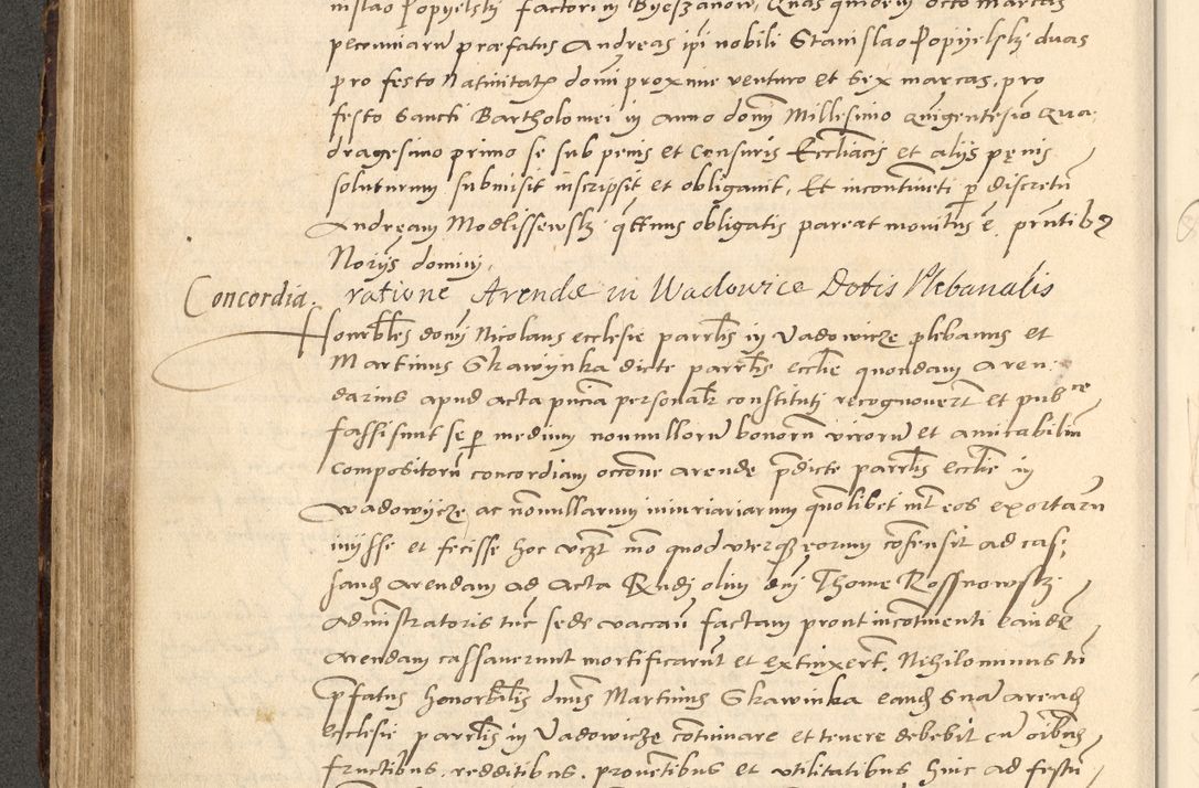 Zdjęcie nr 42 dla obiektu archiwalnego: Acta actorum causarum, sentenciarum et obligationum coram reverendo patre domino Paulo Crassowsky Varschoviensi et Omnium Sanctorum preposito, canonico vicarioque in spiritualibus ex commissione reverendissimi in Christo patris et domini domini Petri Dei gratia episcopi Cracoviensis ac officiali generali Cracoviensi ad annum Domini 1540, cuius indictio est 13, pontificatus sanctissimi in Christo patris et domini nostri domini Pauli divina providencia pape tercii anno sexto a die ac mense infrascriptis feliciter continuantur