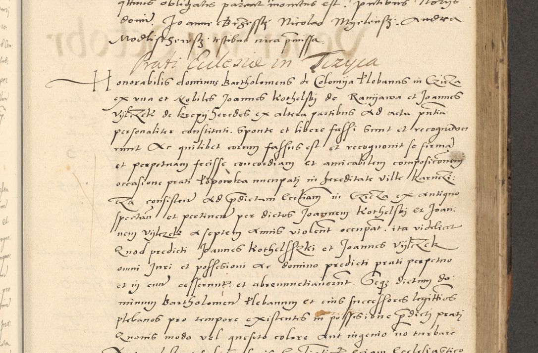 Zdjęcie nr 62 dla obiektu archiwalnego: Acta actorum causarum, sentenciarum et obligationum coram reverendo patre domino Paulo Crassowsky Varschoviensi et Omnium Sanctorum preposito, canonico vicarioque in spiritualibus ex commissione reverendissimi in Christo patris et domini domini Petri Dei gratia episcopi Cracoviensis ac officiali generali Cracoviensi ad annum Domini 1540, cuius indictio est 13, pontificatus sanctissimi in Christo patris et domini nostri domini Pauli divina providencia pape tercii anno sexto a die ac mense infrascriptis feliciter continuantur