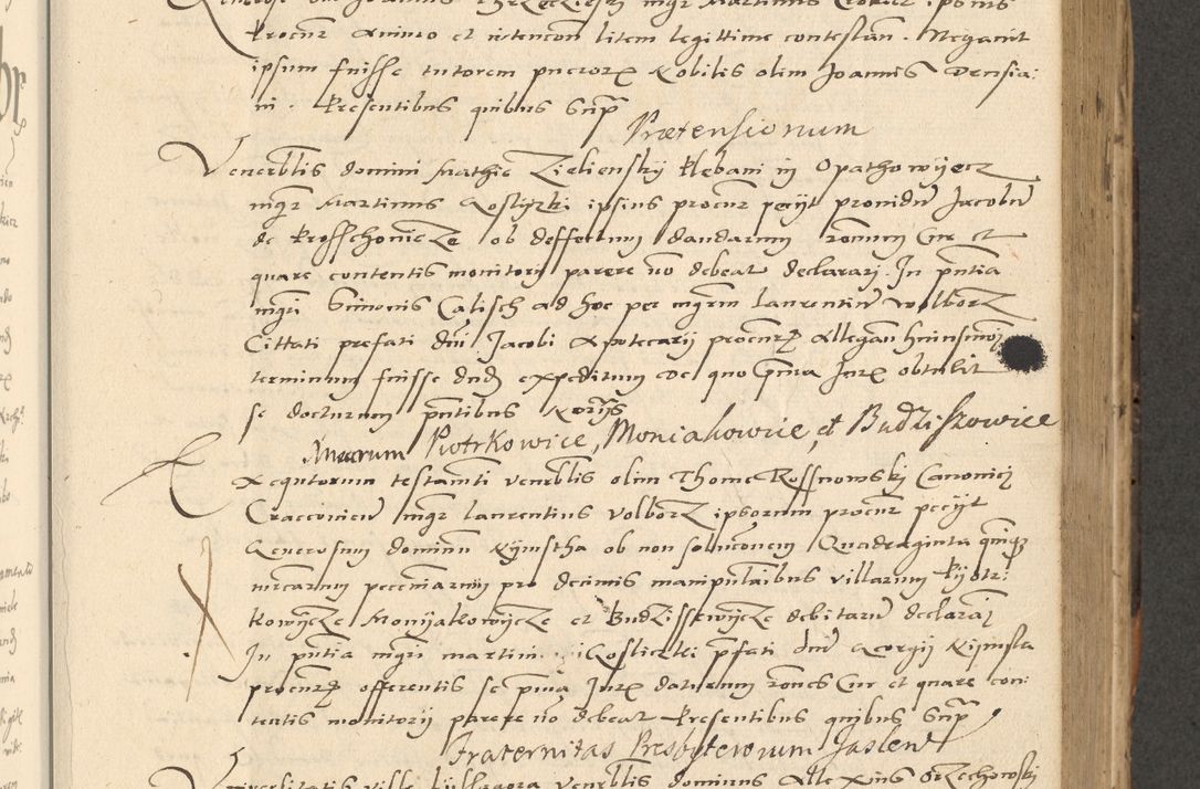 Zdjęcie nr 64 dla obiektu archiwalnego: Acta actorum causarum, sentenciarum et obligationum coram reverendo patre domino Paulo Crassowsky Varschoviensi et Omnium Sanctorum preposito, canonico vicarioque in spiritualibus ex commissione reverendissimi in Christo patris et domini domini Petri Dei gratia episcopi Cracoviensis ac officiali generali Cracoviensi ad annum Domini 1540, cuius indictio est 13, pontificatus sanctissimi in Christo patris et domini nostri domini Pauli divina providencia pape tercii anno sexto a die ac mense infrascriptis feliciter continuantur