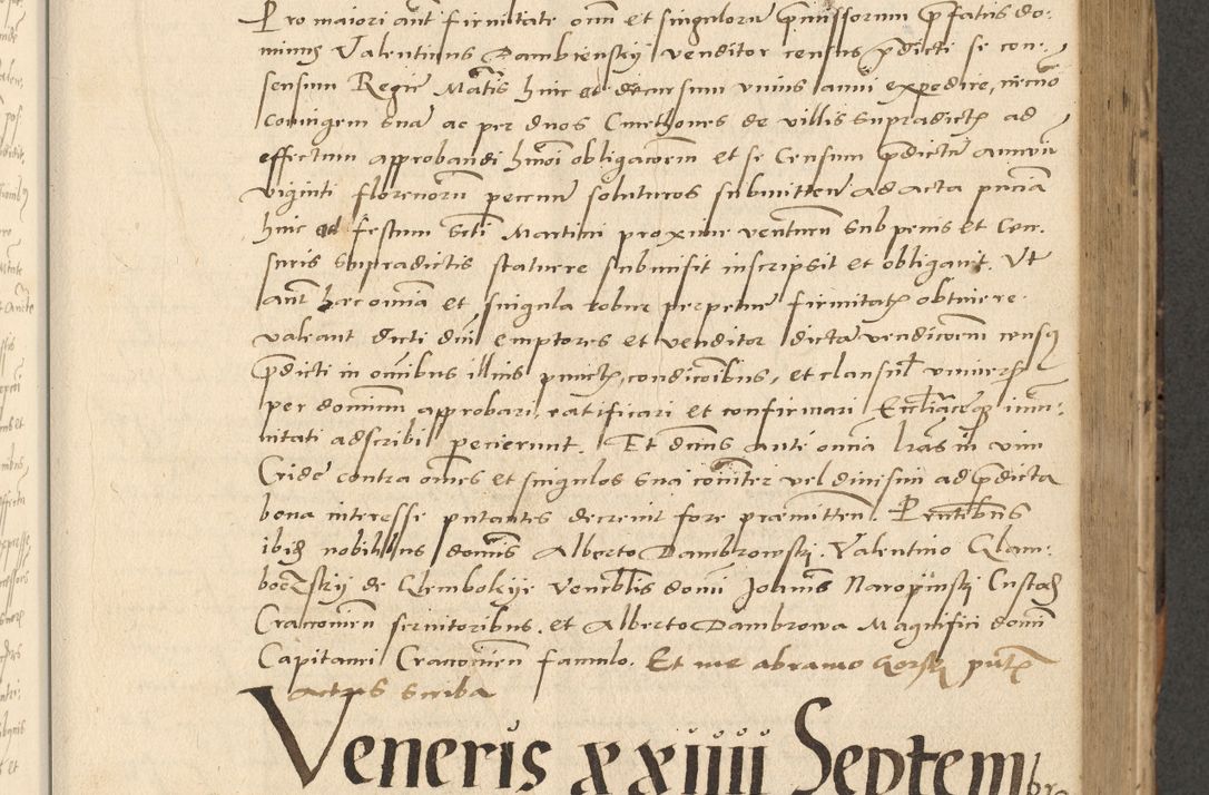 Zdjęcie nr 94 dla obiektu archiwalnego: Acta actorum causarum, sentenciarum et obligationum coram reverendo patre domino Paulo Crassowsky Varschoviensi et Omnium Sanctorum preposito, canonico vicarioque in spiritualibus ex commissione reverendissimi in Christo patris et domini domini Petri Dei gratia episcopi Cracoviensis ac officiali generali Cracoviensi ad annum Domini 1540, cuius indictio est 13, pontificatus sanctissimi in Christo patris et domini nostri domini Pauli divina providencia pape tercii anno sexto a die ac mense infrascriptis feliciter continuantur