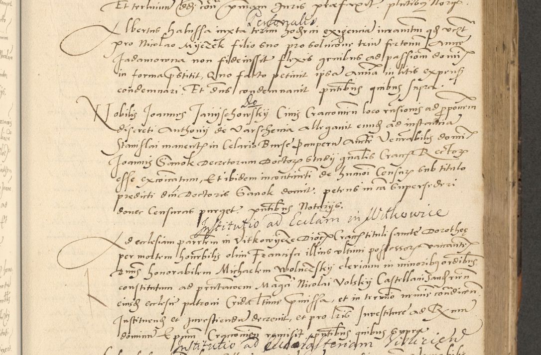 Zdjęcie nr 100 dla obiektu archiwalnego: Acta actorum causarum, sentenciarum et obligationum coram reverendo patre domino Paulo Crassowsky Varschoviensi et Omnium Sanctorum preposito, canonico vicarioque in spiritualibus ex commissione reverendissimi in Christo patris et domini domini Petri Dei gratia episcopi Cracoviensis ac officiali generali Cracoviensi ad annum Domini 1540, cuius indictio est 13, pontificatus sanctissimi in Christo patris et domini nostri domini Pauli divina providencia pape tercii anno sexto a die ac mense infrascriptis feliciter continuantur