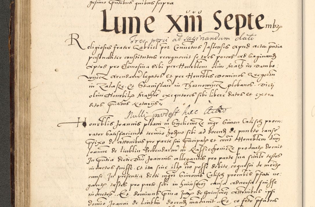 Zdjęcie nr 119 dla obiektu archiwalnego: Acta actorum causarum, sentenciarum et obligationum coram reverendo patre domino Paulo Crassowsky Varschoviensi et Omnium Sanctorum preposito, canonico vicarioque in spiritualibus ex commissione reverendissimi in Christo patris et domini domini Petri Dei gratia episcopi Cracoviensis ac officiali generali Cracoviensi ad annum Domini 1540, cuius indictio est 13, pontificatus sanctissimi in Christo patris et domini nostri domini Pauli divina providencia pape tercii anno sexto a die ac mense infrascriptis feliciter continuantur